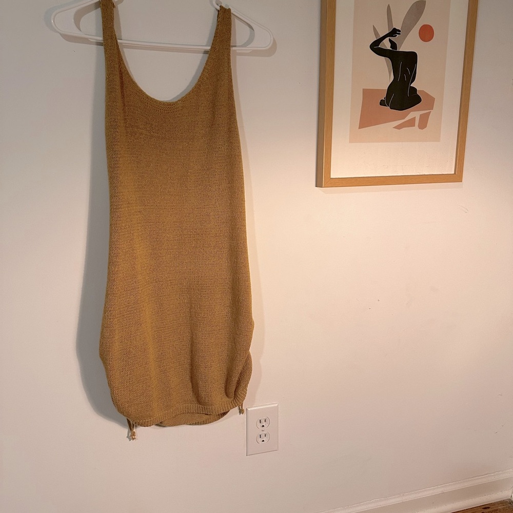 Low back side ruche swimsuit coverup